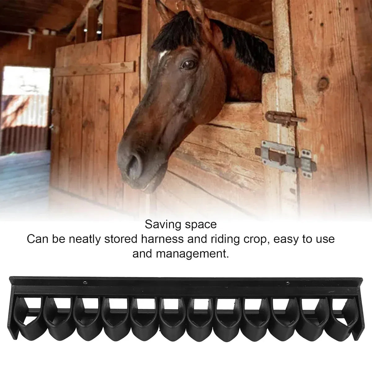Long Whip Tool Storage Rack Horse Gear and Whip Rack Wall Mount Organizer V528-SADDLERY-RACK-770887