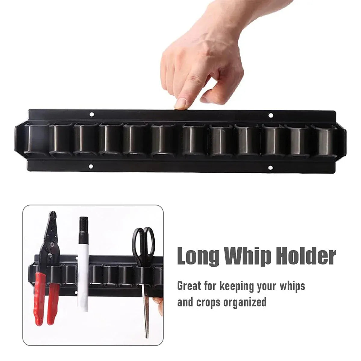 Long Whip Tool Storage Rack Horse Gear and Whip Rack Wall Mount Organizer V528-SADDLERY-RACK-770887
