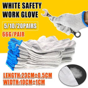 White Cotton Work Gloves Knitted Heavy Duty for Gardening or Warehouse Use - 5Pairs V528-SAFETYGLOVES-5PCS-507019