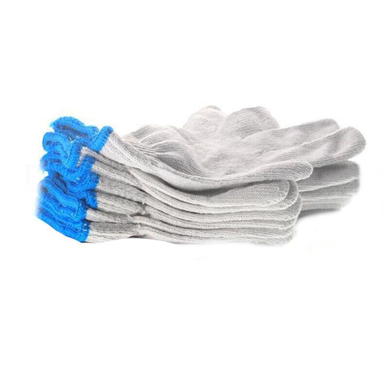 White Cotton Work Gloves Knitted Heavy Duty for Gardening or Warehouse Use - 5Pairs V528-SAFETYGLOVES-5PCS-507019
