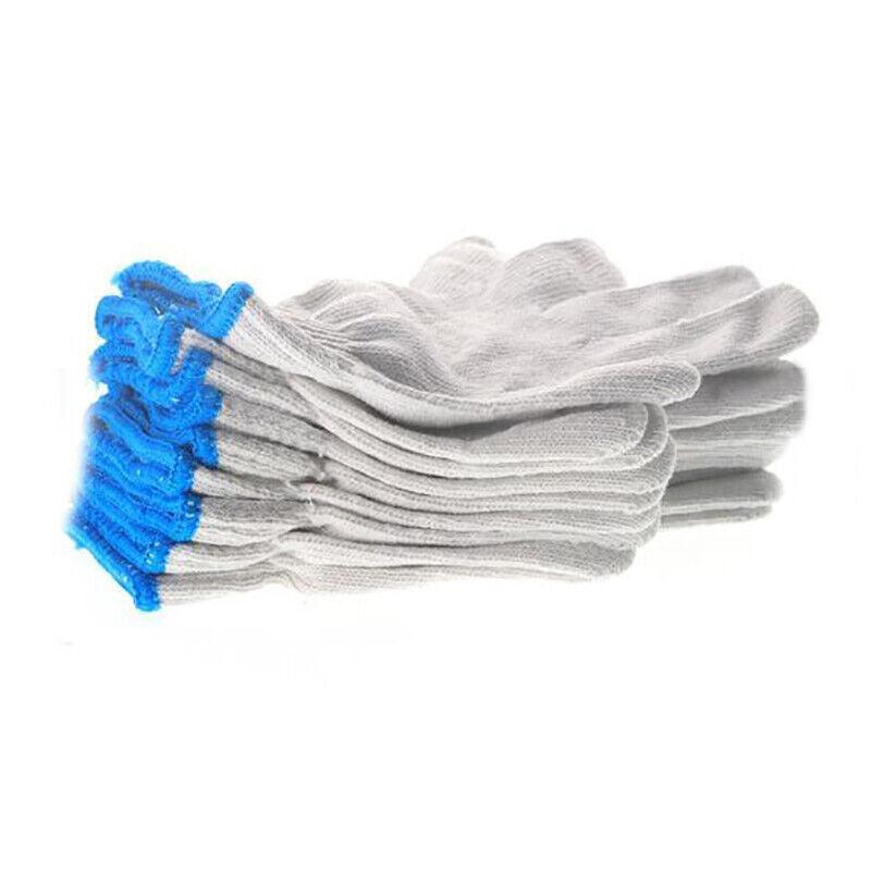 White Cotton Work Gloves Knitted Heavy Duty for Gardening or Warehouse Use - 5Pairs V528-SAFETYGLOVES-5PCS-507019