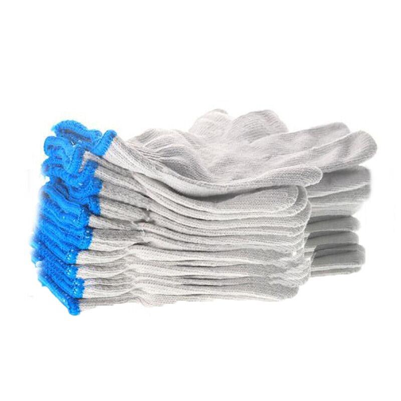 White Cotton Work Gloves Knitted Heavy Duty for Gardening or Warehouse Use - 5Pairs V528-SAFETYGLOVES-5PCS-507019
