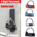 4 Digit Combination Padlock Wide Shackle Password Lock for Locker or Luggage - Red V528-SAFETYLOCK-RED-845592