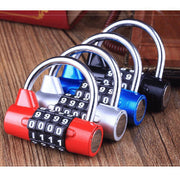 4 Digit Combination Padlock Wide Shackle Password Lock for Locker or Luggage - Red V528-SAFETYLOCK-RED-845592