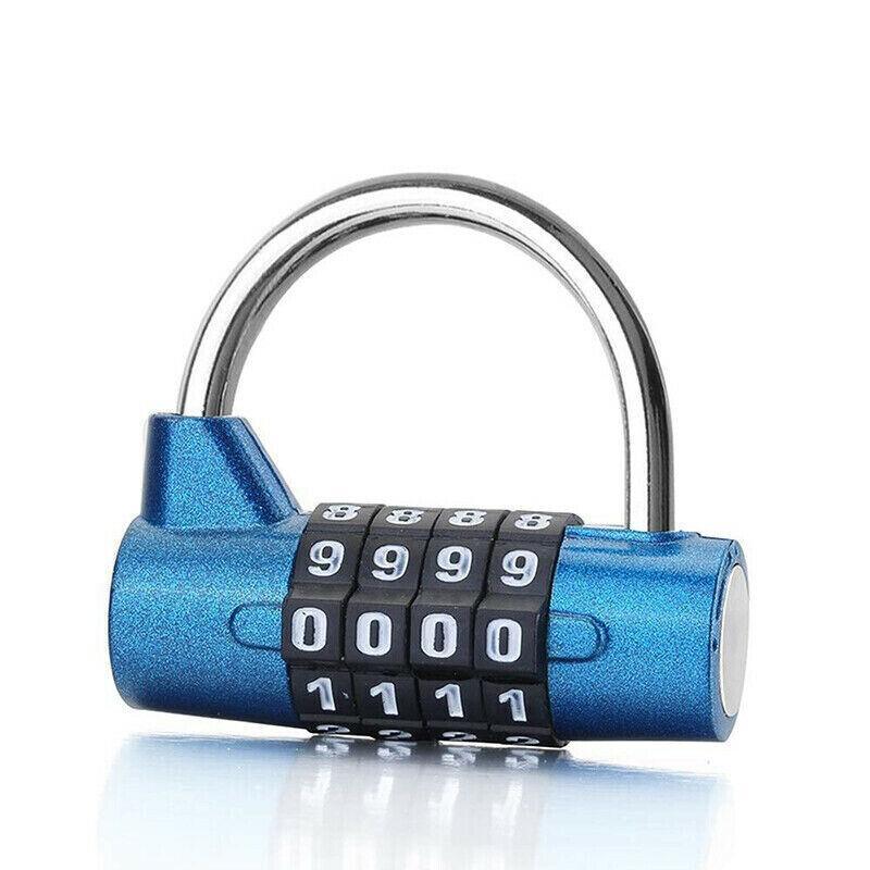 4 Digit Combination Padlock Wide Shackle Password Lock for Locker or Luggage - Red V528-SAFETYLOCK-RED-845592