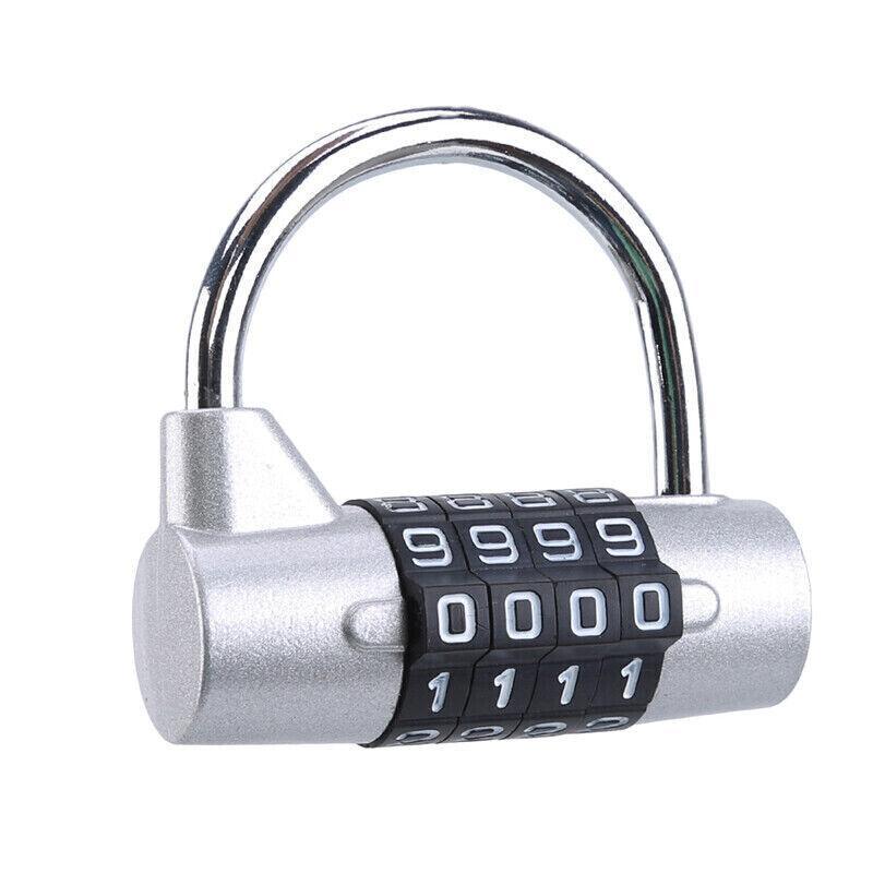 4 Digit Combination Padlock Wide Shackle Password Lock for Locker or Luggage - Red V528-SAFETYLOCK-RED-845592