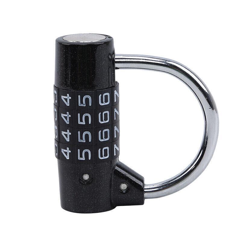 4 Digit Combination Padlock Wide Shackle Password Lock for Locker or Luggage - Silver V528-SAFETYLOCK-SILVER-379771