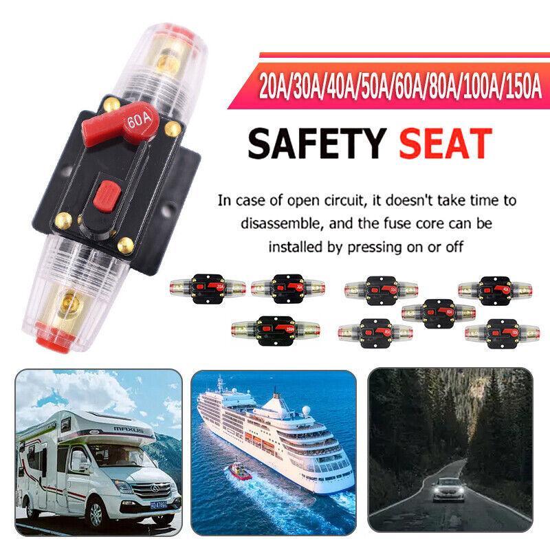 20-150Amp Circuit Breaker Dual Battery Ip67 Waterproof Fuse Manual Reset 12V 24V - 30AMP V528-SAFETYSEAT-30A-51551