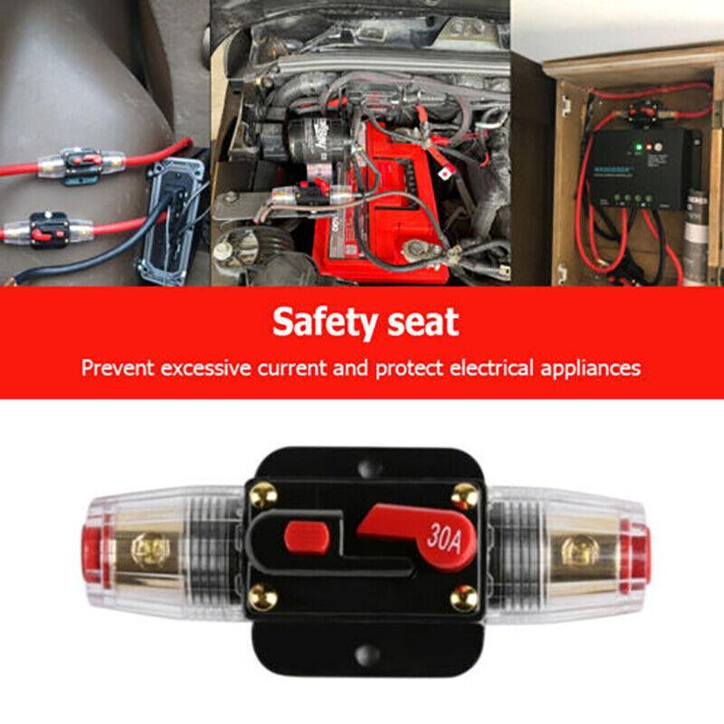 20-150Amp Circuit Breaker Dual Battery Ip67 Waterproof Fuse Manual Reset 12V 24V - 30AMP V528-SAFETYSEAT-30A-51551
