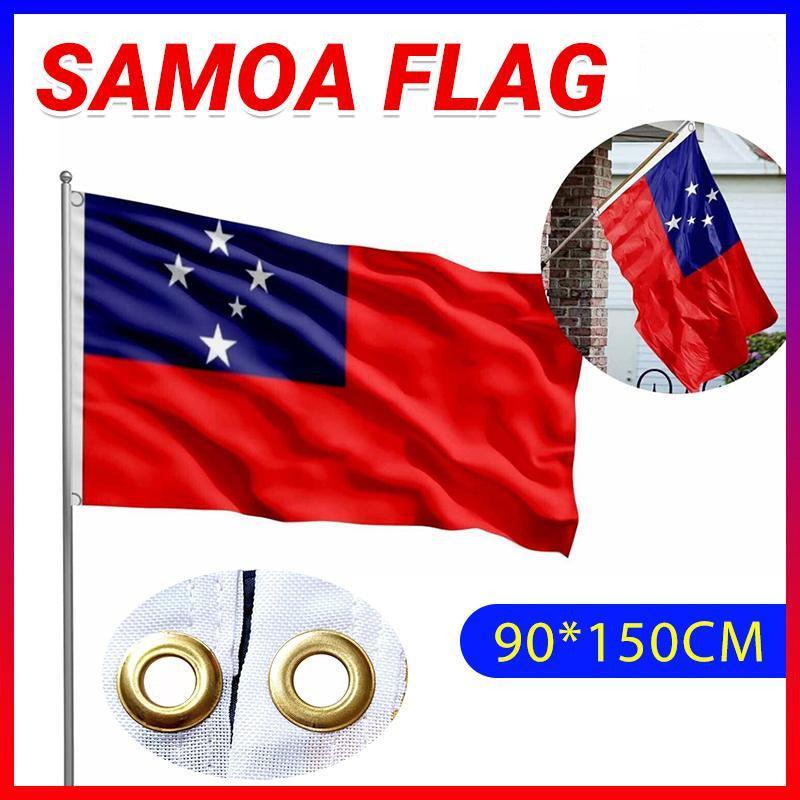 Samoa National Flag 90x150cm Large Outdoor Polyester Banner with Grommets V528-SAMOAFLAG-996924
