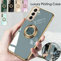 Black Shockproof Ring Holder Case Cover for Samsung S22 Ultra Plus Note 20 - Samsung Galaxy Note20 V528-SAMSUNG-BLACK-NOTE20-53766