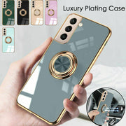 Dark Green Shockproof Ring Holder Case Cover for Samsung S22 Ultra S22 Plus Note 20 - Samsung Galaxy A73 V528-SAMSUNG-GREEN-A73-45143