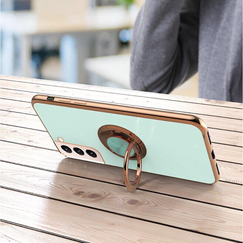 Dark Green Shockproof Ring Holder Case Cover for Samsung S22 Ultra S22 Plus Note 20 - Samsung Galaxy A73 V528-SAMSUNG-GREEN-A73-45143