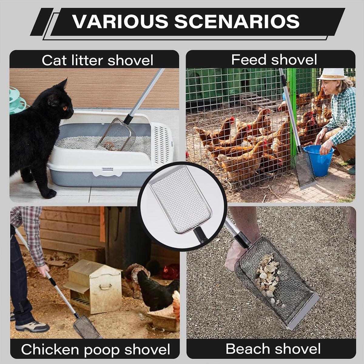 2pcs Long Handle Pet Litter Scoop Climbing Chicken Beach Scoop for Cats Dogs V528-SAND-SCOOP-2PC-3-5-5-255041