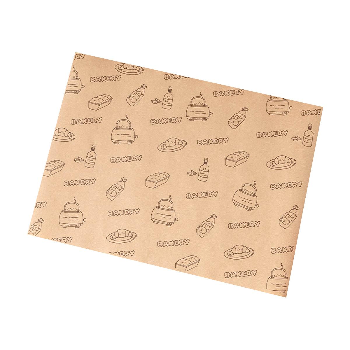 100pcs Sandwich Wrappers Oil Blotting Coated Paper Air Fryer Baking Parchment - Newspaper + Lemon Bear (Mixed) V528-SANDWICH-PAPER-100PCS-BZXX-522668
