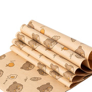 100pcs Sandwich Wrappers Oil Blotting Coated Paper Air Fryer Baking Parchment - Newspaper + Lemon Bear (Mixed) V528-SANDWICH-PAPER-100PCS-BZXX-522668