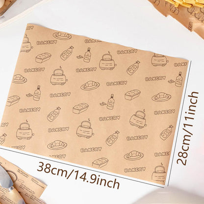 100pcs Sandwich Wrappers Oil Blotting Coated Paper Air Fryer Baking Parchment - Lemon Bear V528-SANDWICH-PAPER-100PCS-NMXX-162586