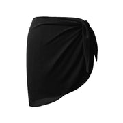Women Sarong Skirt Wrap Pareo Short Swim Cover Up Beach Bikini Beachwear - Balck V528-SARONGSKIRT-BLACK-431074