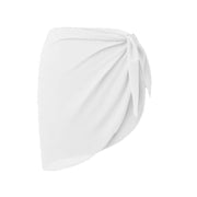 Women Sarong Skirt Wrap Pareo Short Swim Cover Up Beach Bikini Beachwear - White V528-SARONGSKIRT-WHITE-611461