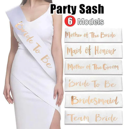 Bridal Party Sash Rose Gold Bride Bridesmaid Maid Honour Mother Hens Night Wear - Bride To Be V528-SASH-BRIDETOBE-757571