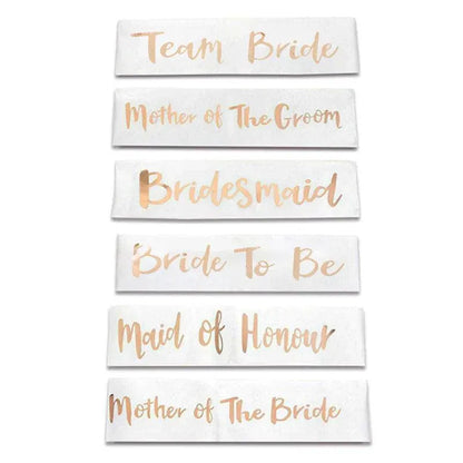 Bridal Party Sash Rose Gold Bride Bridesmaid Maid Honour Mother Hens Night Wear - Bride To Be V528-SASH-BRIDETOBE-757571