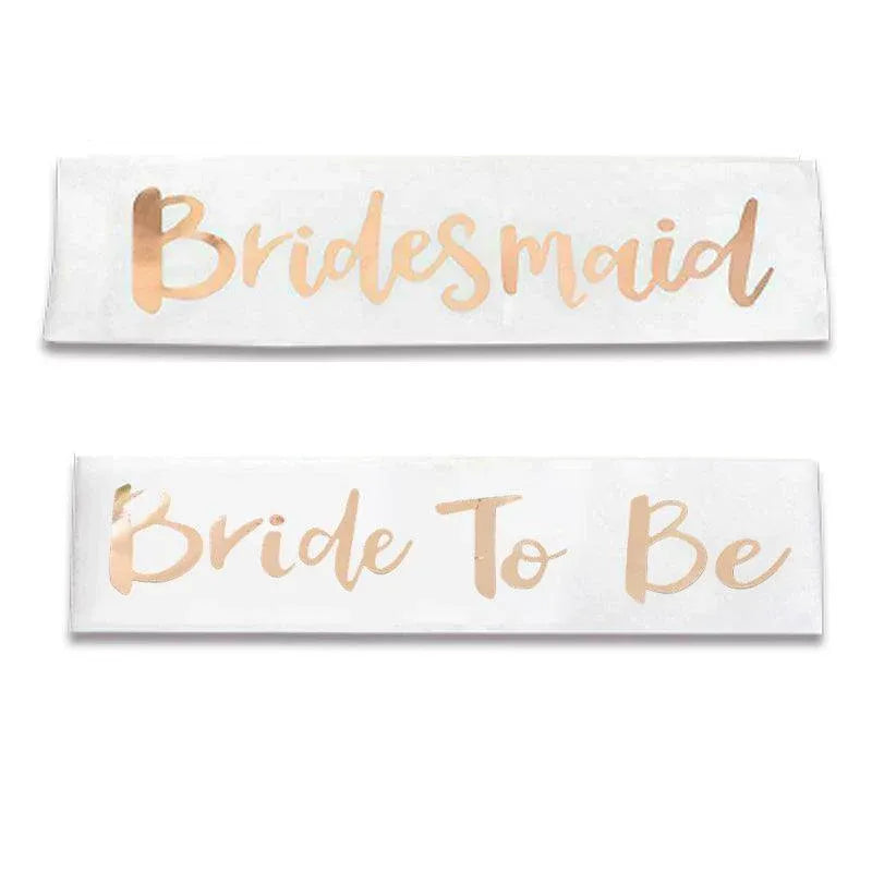 Bridal Party Sash Rose Gold Bride Bridesmaid Maid Honour Mother Hens Night Wear - Bride To Be V528-SASH-BRIDETOBE-757571