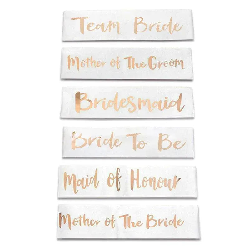 Bridal Party Sash Rose Gold Bride Bridesmaid Maid Honour Mother Hens Night Wear - Maid Of Honour V528-SASH-MAIDOFHONOUR-283886