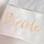 Bridal Party Sash Rose Gold Bride Bridesmaid Maid Honour Mother Hens Night Wear - Mother Of The Bride V528-SASH-MOTHEROFTHEBRIDE-285919