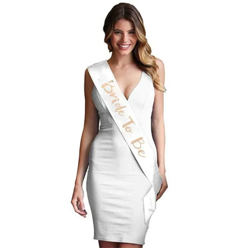 Bridal Party Sash Rose Gold Bride Bridesmaid Maid Honour Mother Hens Night Wear - Mother Of The Bride V528-SASH-MOTHEROFTHEBRIDE-285919