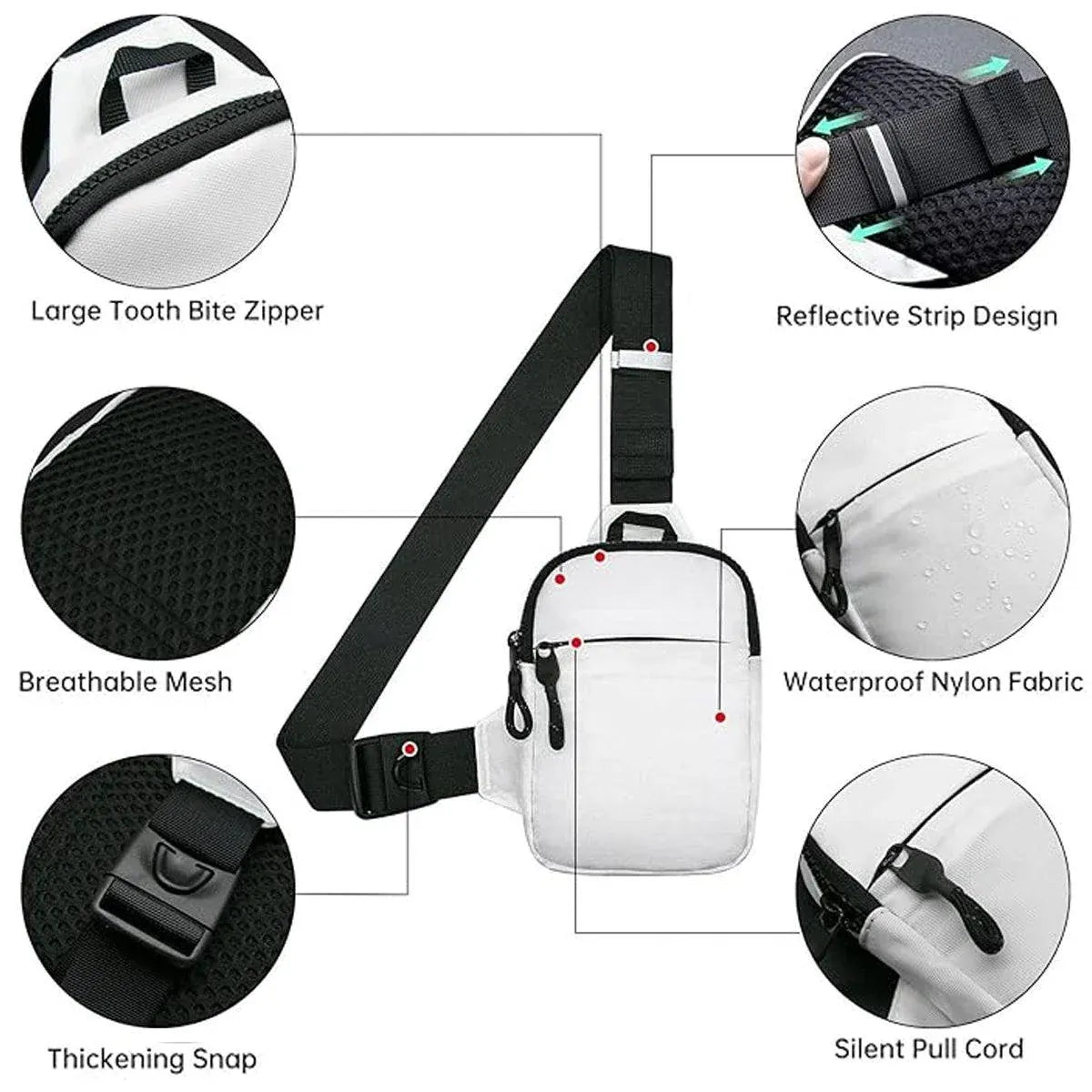Sports Chest Bag Crossbody Backpack Mini Fashion Satchel for Outdoor Travel - Grey V528-SATCHEL-GREY-262310