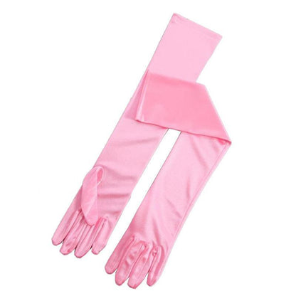 Elegant Long Satin Opera Gloves for Prom Party Wedding Costume or Formal Dress - Silver V528-SATINEVENINGGLOVES-SILVER-975593