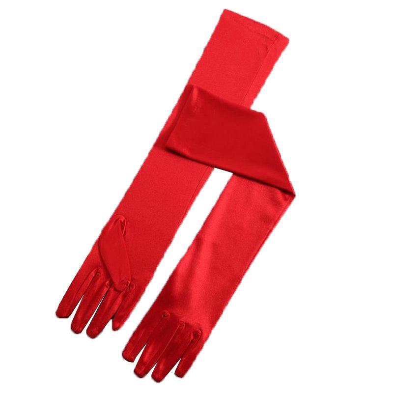 Elegant Long Satin Opera Gloves for Prom Party Wedding Costume or Formal Dress - White V528-SATINEVENINGGLOVES-WHITE-216497
