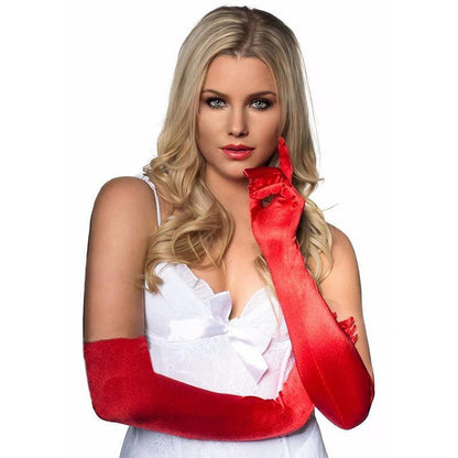 Elegant Long Satin Opera Gloves for Prom Party Wedding Costume or Formal Dress - Blue V528-SATINGLOVES-DARKBLUE-835904