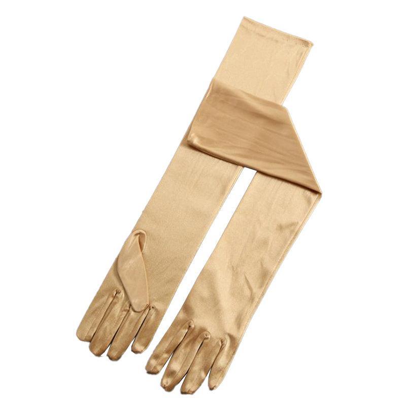 Elegant Long Satin Opera Gloves for Prom Party Wedding Costume or Formal Dress - Light Blue V528-SATINGLOVES-MISTGREEN-171610