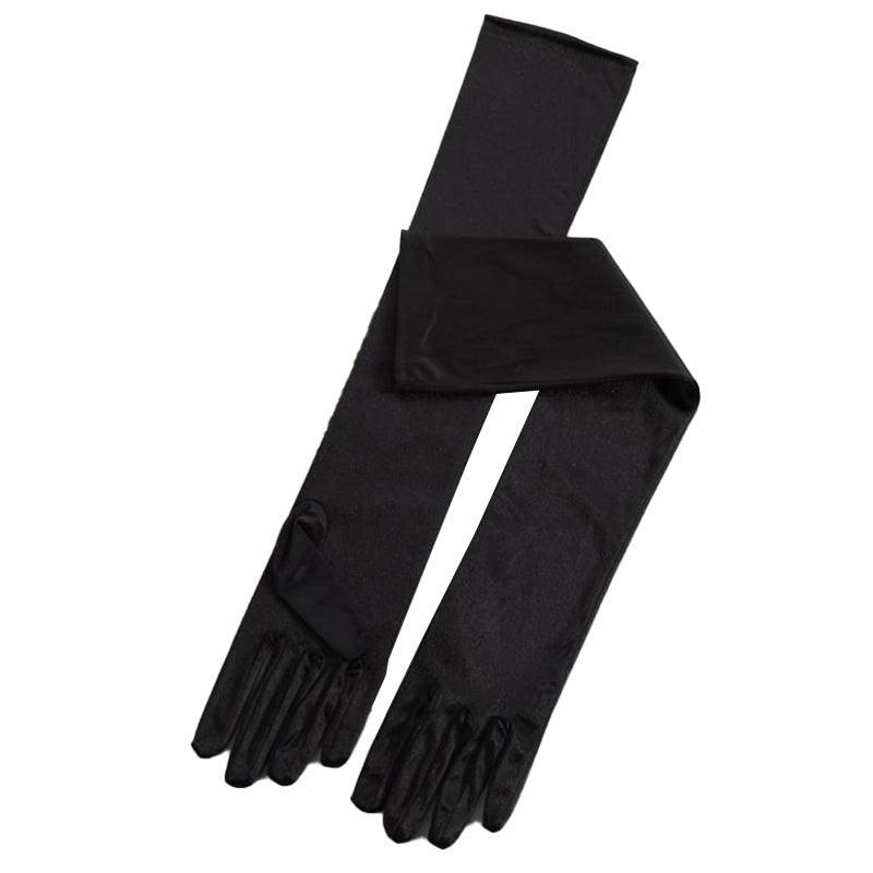 Elegant Long Satin Opera Gloves for Prom Party Wedding Costume or Formal Dress - Light Blue V528-SATINGLOVES-MISTGREEN-171610