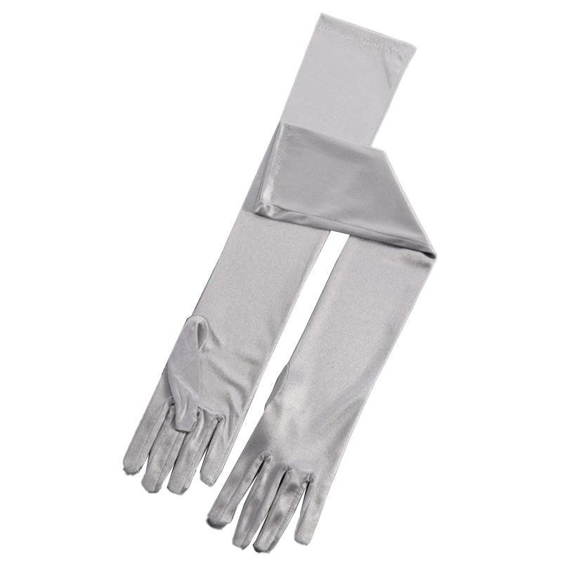 Elegant Long Satin Opera Gloves for Prom Party Wedding Costume or Formal Dress - Light Blue V528-SATINGLOVES-MISTGREEN-171610