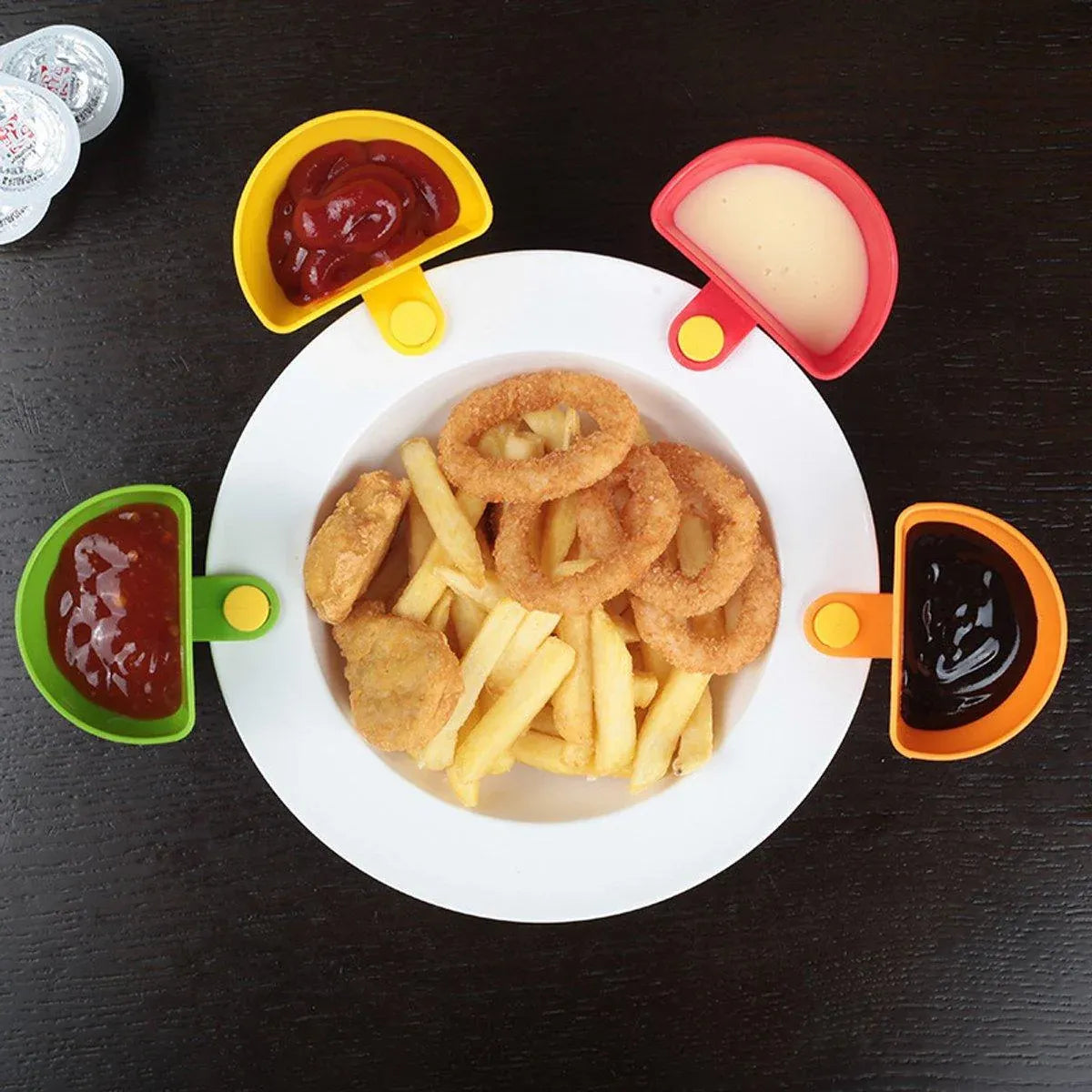 8PCS Plastic Salad Dressing Box Set Double Clip Bowl Snack Container with Spoon V528-SAUCE-DISH-8PCS-132854