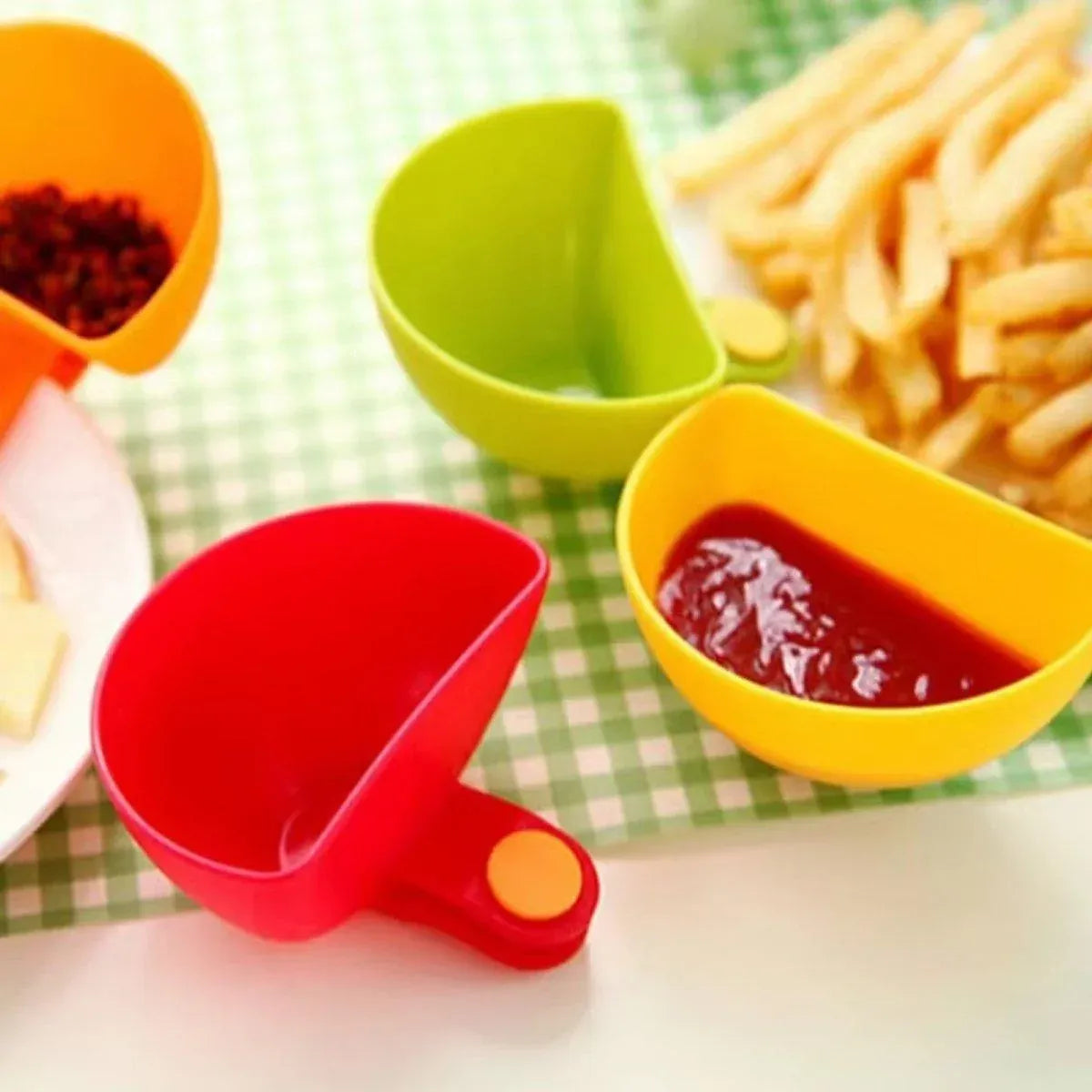 8PCS Plastic Salad Dressing Box Set Double Clip Bowl Snack Container with Spoon V528-SAUCE-DISH-8PCS-132854