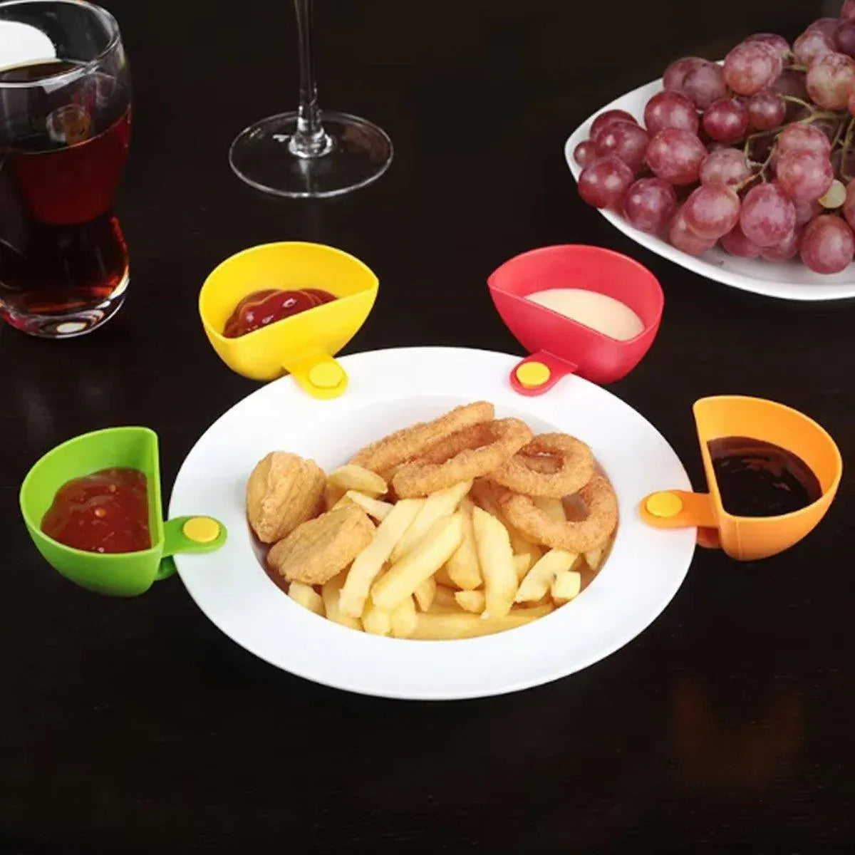 8PCS Plastic Salad Dressing Box Set Double Clip Bowl Snack Container with Spoon V528-SAUCE-DISH-8PCS-132854