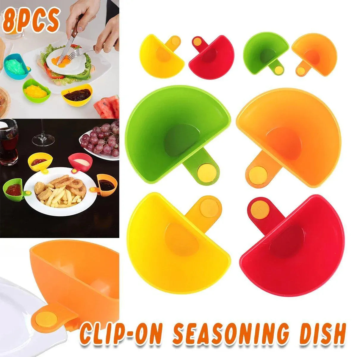 8PCS Plastic Salad Dressing Box Set Double Clip Bowl Snack Container with Spoon V528-SAUCE-DISH-8PCS-132854