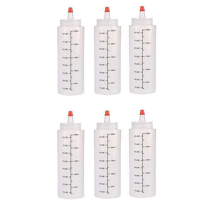 Squeeze Condiment Dispenser Bottles 250ml 500ml Sauce Craft Use Set of 6 - 250ML V528-SAUCEBOTTLE-250ML-6PCS-165288