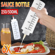 Squeeze Condiment Dispenser Bottles 250ml 500ml Sauce Craft Use Set of 6 - 250ML V528-SAUCEBOTTLE-250ML-6PCS-165288