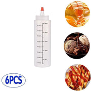 Squeeze Condiment Dispenser Bottles 250ml 500ml Sauce Craft Use Set of 6 - 250ML V528-SAUCEBOTTLE-250ML-6PCS-165288