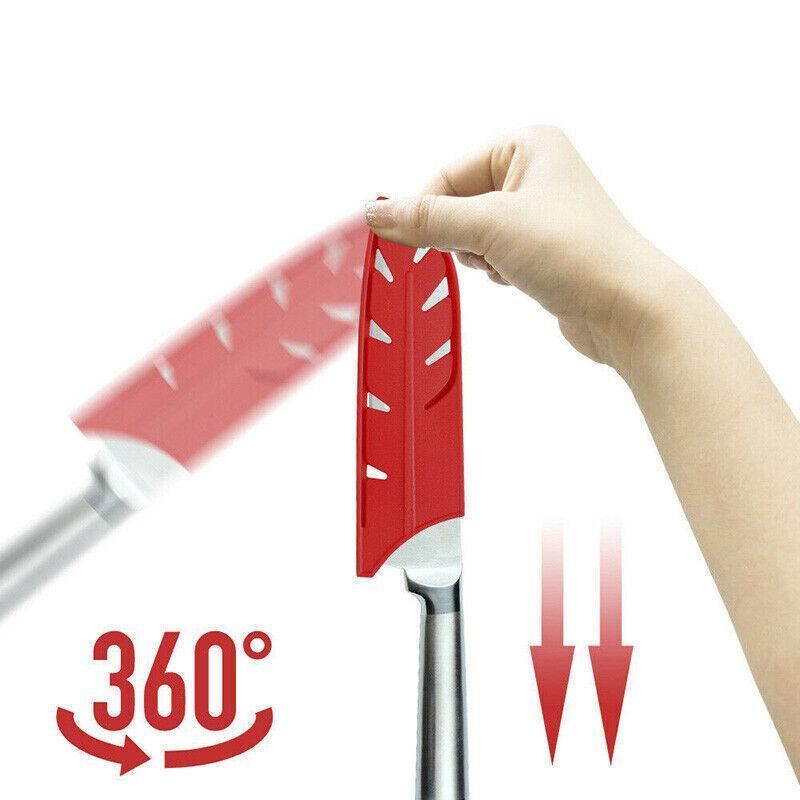 Plastic Knife Sheath Edge Guard Cover Scabbard Slicing Blade Red Protector Chef - Scabbard-5in V528-SCABBARD-5IN-832142
