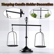 Black iron balance Scale candlestick decorative candle wedding Home Decor Gifts V528-SCALES-CANDLESTICKS-BLACK-228730
