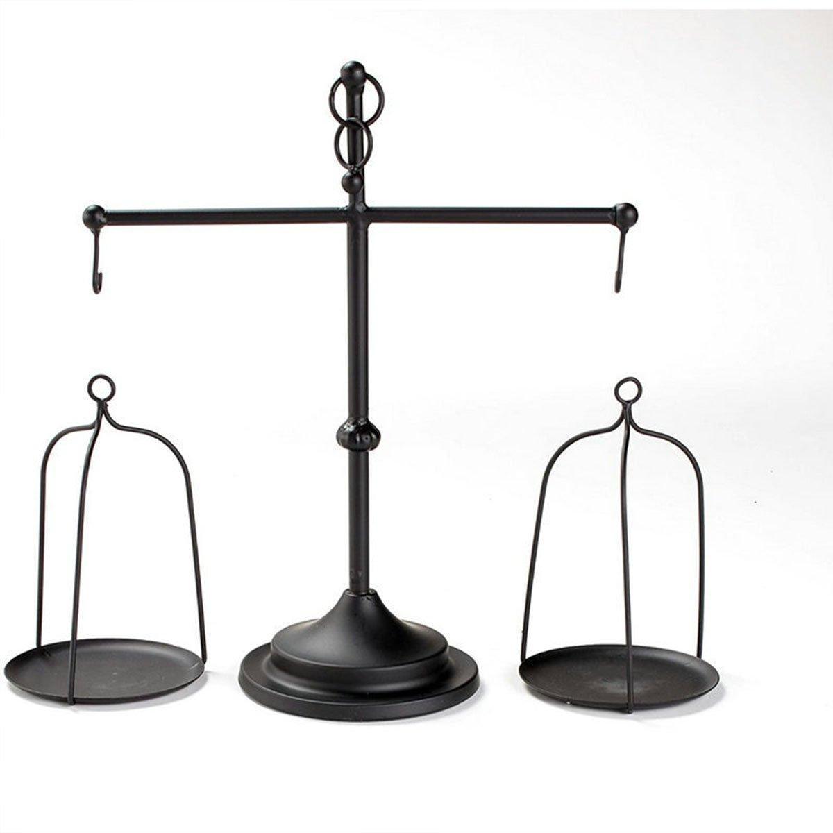 Black iron balance Scale candlestick decorative candle wedding Home Decor Gifts V528-SCALES-CANDLESTICKS-BLACK-228730
