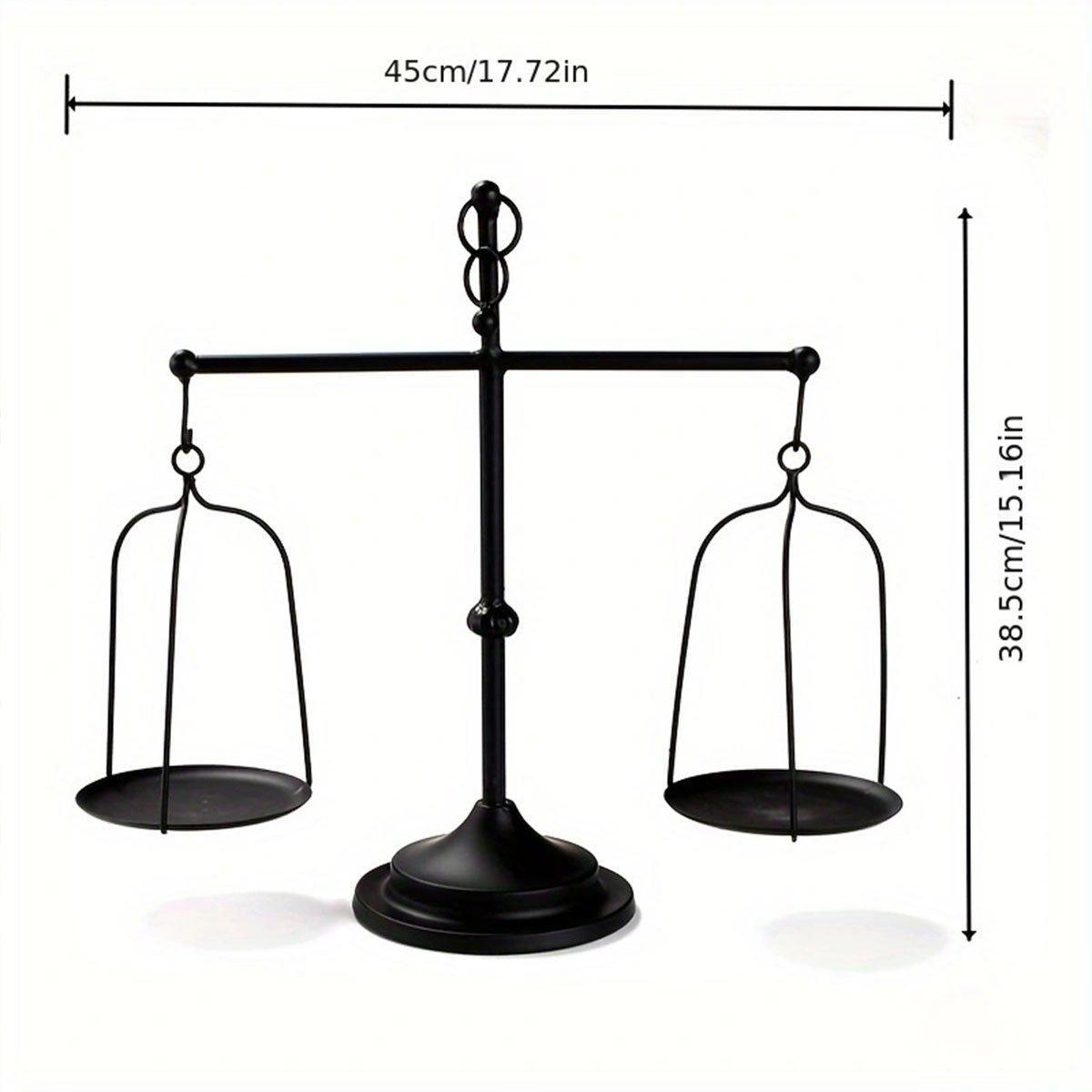 Black iron balance Scale candlestick decorative candle wedding Home Decor Gifts V528-SCALES-CANDLESTICKS-BLACK-228730