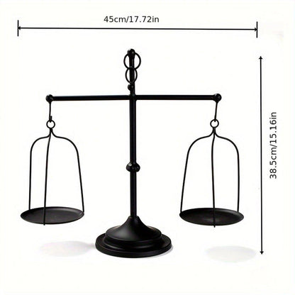 Black iron balance Scale candlestick decorative candle wedding Home Decor Gifts V528-SCALES-CANDLESTICKS-BLACK-228730