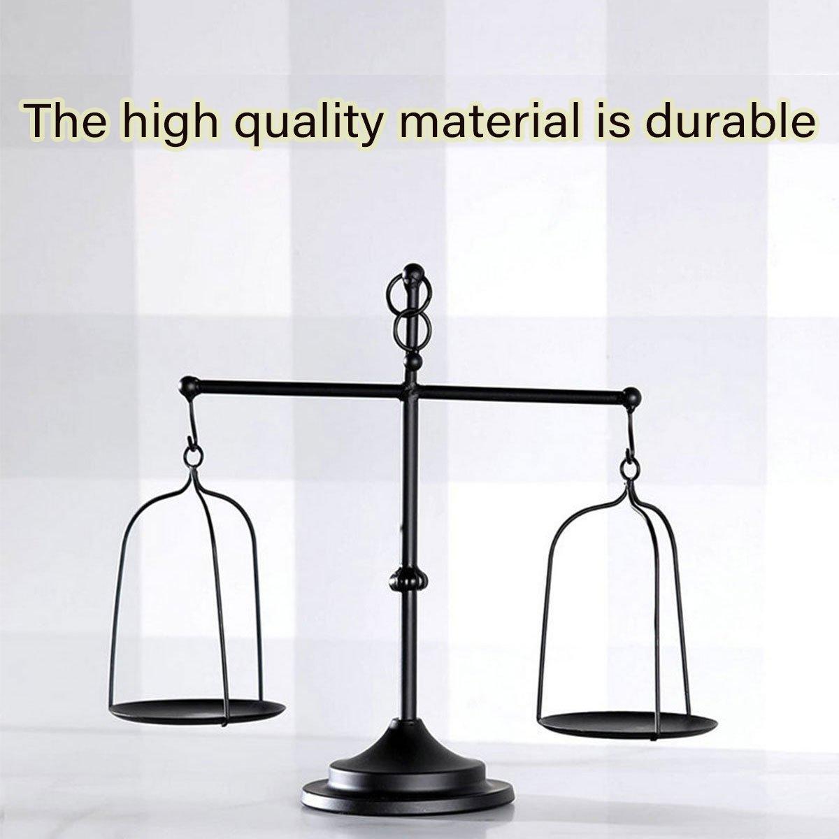 Black iron balance Scale candlestick decorative candle wedding Home Decor Gifts V528-SCALES-CANDLESTICKS-BLACK-228730