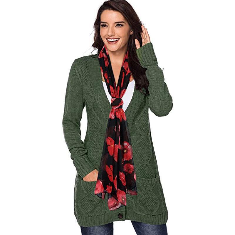 Women Ladies Poppy Print Floral Scarf Remembrance Day Poppies Scarves Wrap Shawl - White V528-SCARF-WHITE-26122